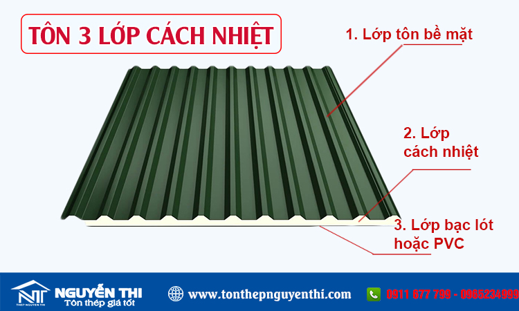 Tôn 3 lớp cách nhiệt